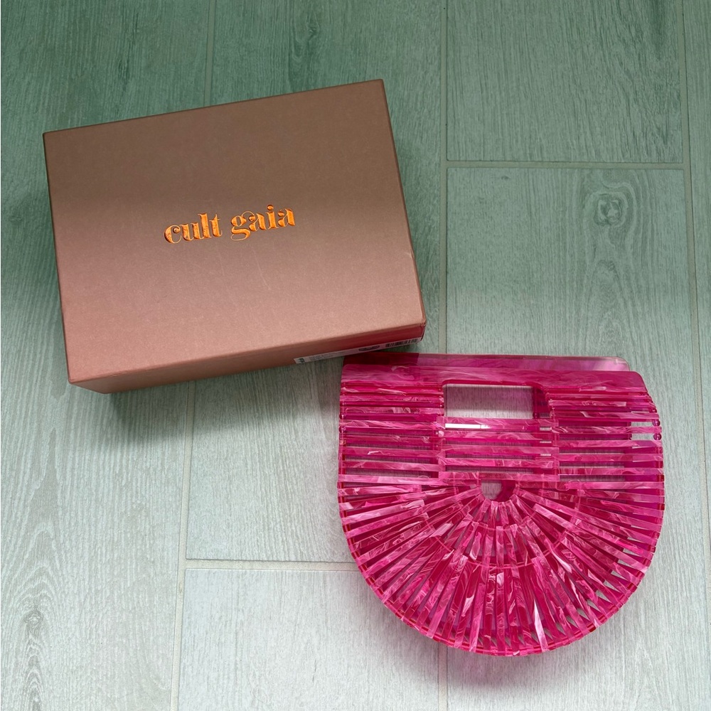 Cult Gaia Fuchsia Acrylic Clutch